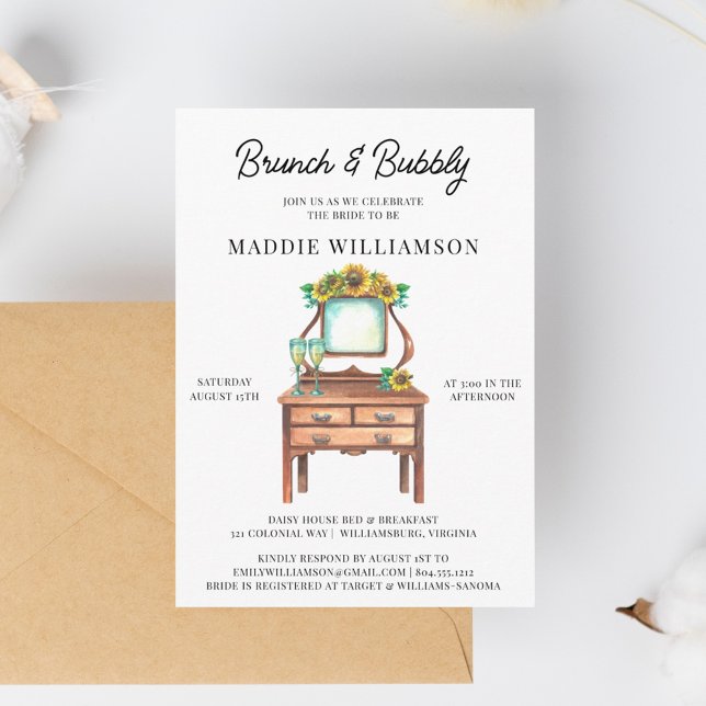 Invitation au brunch de mariage rustique aux tourn (Créateur téléchargé)