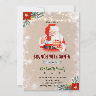 Invitation au brunch de Noël avec le Père Noël