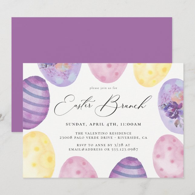 Invitation au brunch de Pâques (Devant / Derrière)