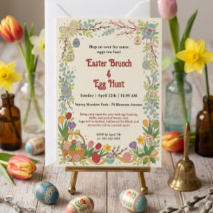 Invitation au brunch de Pâques et chasse aux œufs
