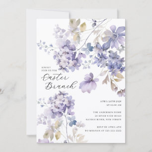 Invitation au brunch de Pâques floral lavande