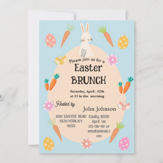 Invitation au brunch de Pâques | Lapin et œuf past