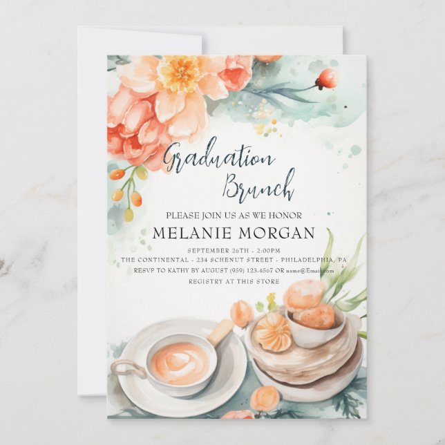 Invitation au brunch floral et gastronomique de ma (Devant)