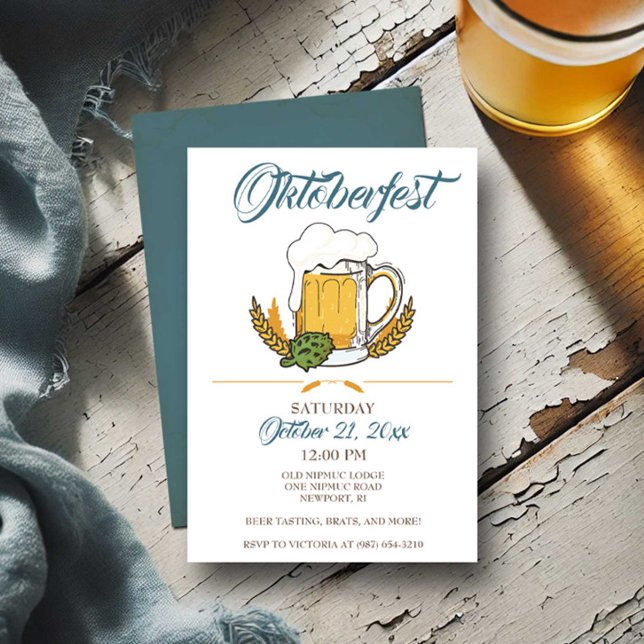 Invitation au budget Oktoberfest, Invitation à la  (Oktoberfest invitation for beer festival fall invite.)