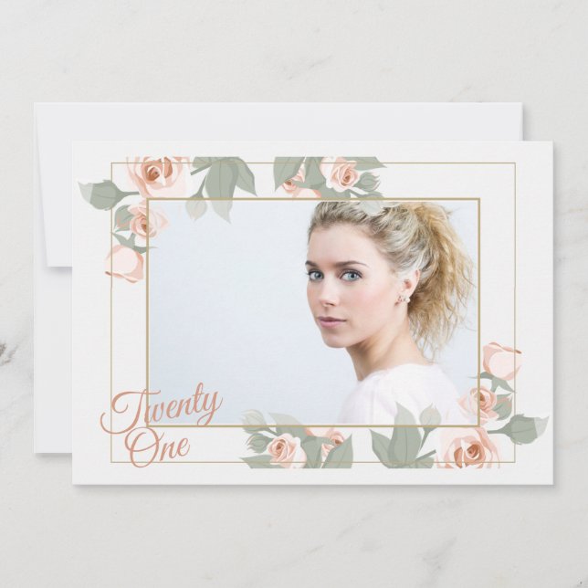 Invitation au cadre photo rose (Devant)