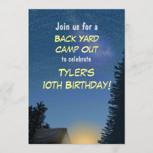 Invitation au Camp Out Starry Night Party