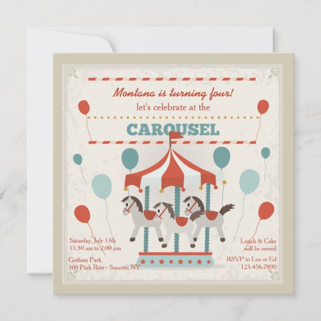 Invitation au carrousel de cheval (Devant)