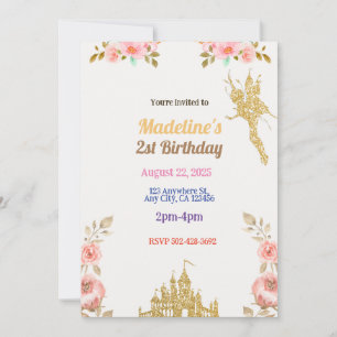 Invitation au Château de Rêve de Conte de Fées