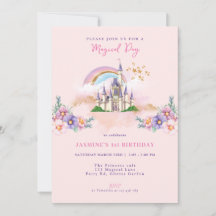 Invitation au Château Magique de Princesse Florale