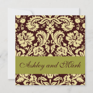 Invitation au chocolat Pistachio Mariage damassé