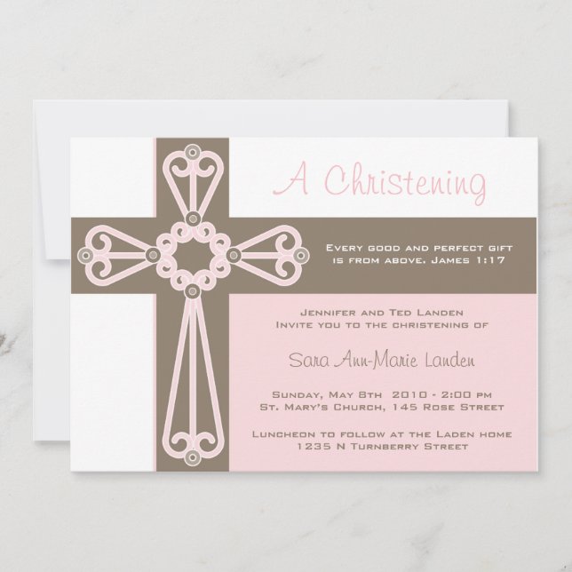 Invitation au Christening Girl (Devant)