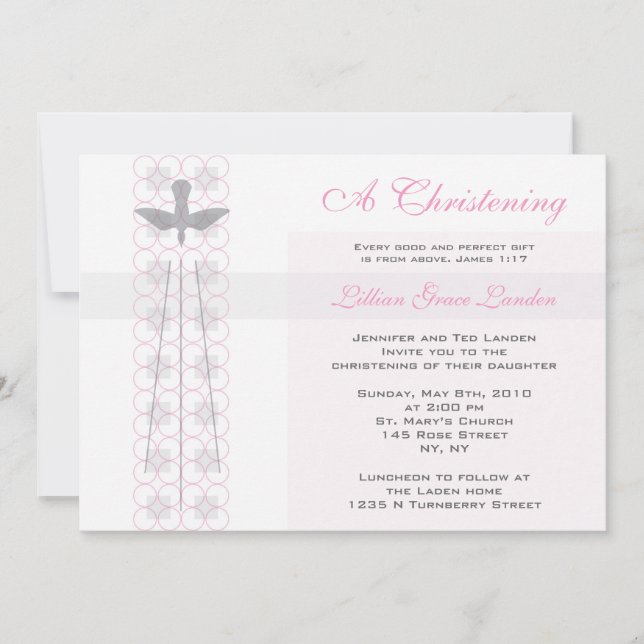 Invitation au Christening Girl (Devant)