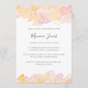 Invitation au Christine de couleur rose et rose