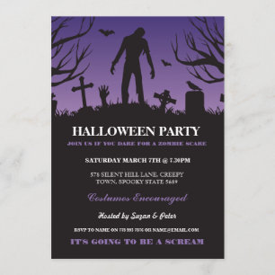 Invitation au cimetière Éffrayant du parti Zombie 