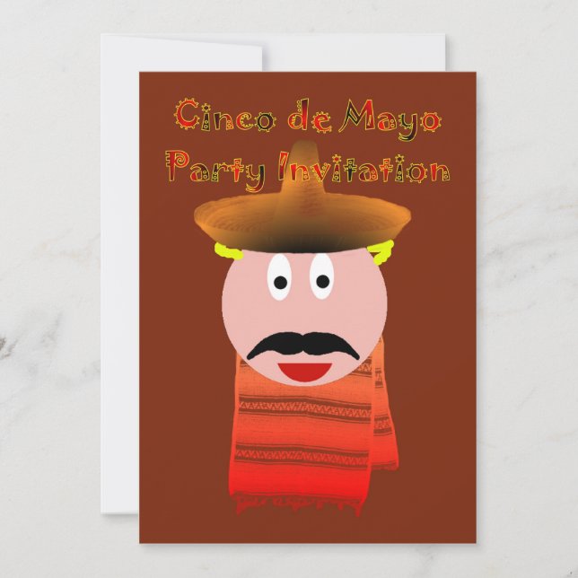 Invitation au Cinco de Mayo Party avec sombrero (Devant)