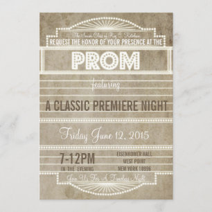 Invitation au cinéma du Marquee Prom des années 19