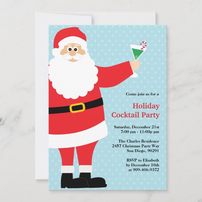 Invitation au Cocktail de Noël du Père Noël (Devant)