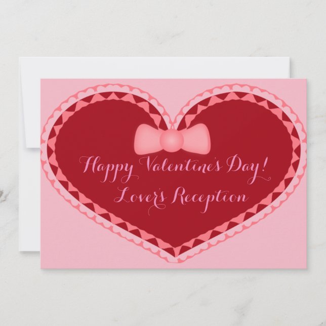 Invitation au coeur romantique du Mariage Valentin (Devant)