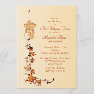 Invitation au coin des feuilles d'automne