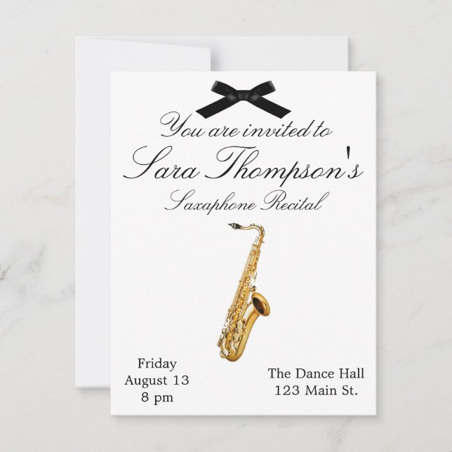 Invitation au considérant Saxaphone (Devant)