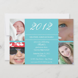 Invitation Au cours des années Graduation Invitation-turquois