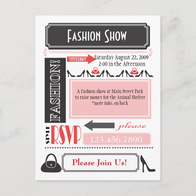 Invitation au défilé de mode (Devant)