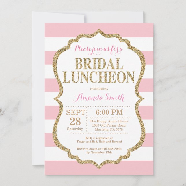 Invitation au déjeuner de la mariée Parties scinti (Devant)