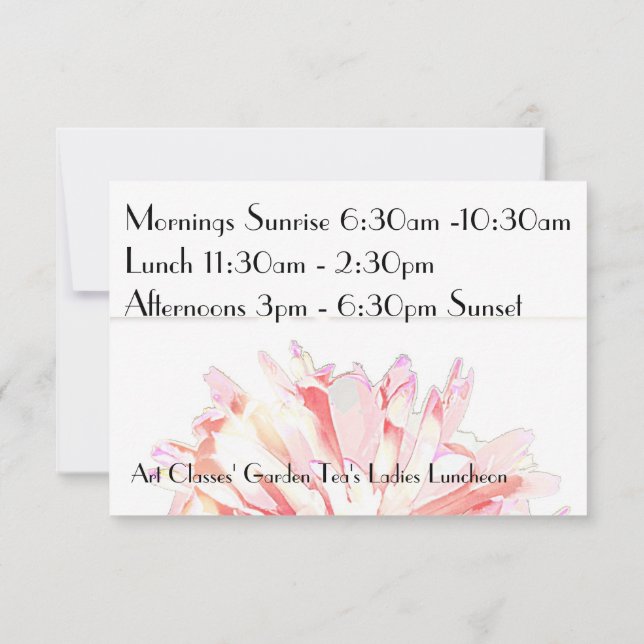 Invitation au déjeuner des dames des cours d'art d (Dos)