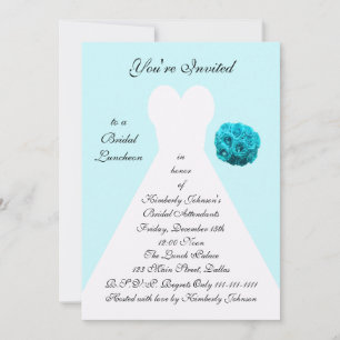 Invitation au déjeuner nuptial bleu — Gown nuptial