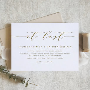 Invitation Au Dernier minimaliste Gold Mariage de script