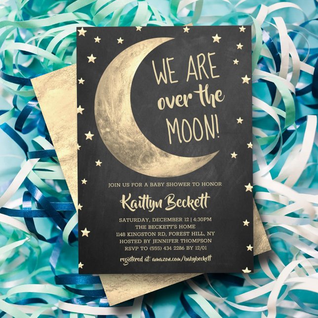 Invitation Au-Dessus De La Lune | BABY SHOWER (Créateur téléchargé)