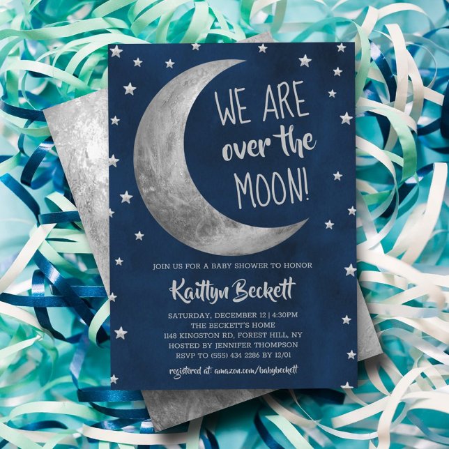 Invitation Au-Dessus De La Lune | BABY SHOWER (Créateur téléchargé)