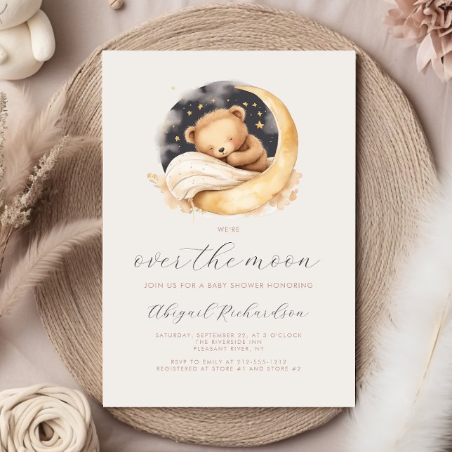 Invitation Au-dessus de la lune Baby shower de Boho neutre de (Créateur téléchargé)