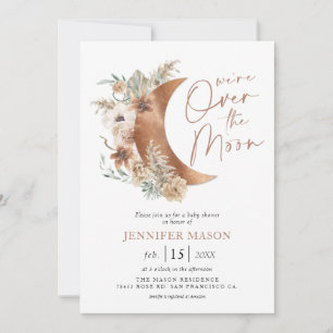Invitation Au-dessus de la lune Boho Baby shower neutre de ge