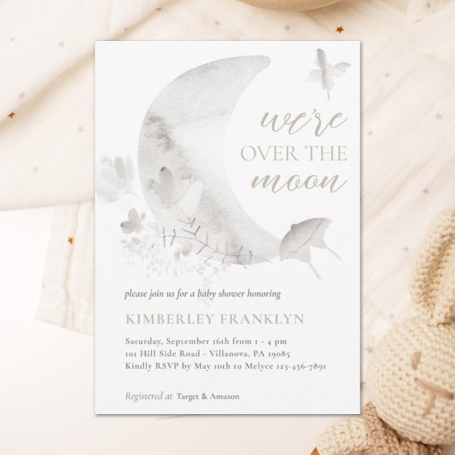 Invitation Au-dessus de la lune Boho Baby shower neutre de ge (Créateur téléchargé)