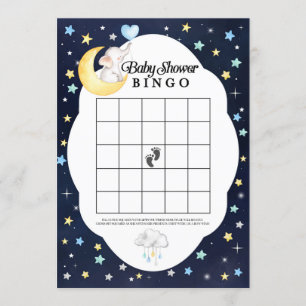 Invitation Au-Dessus De La Lune Elephant Baby shower Jeu De B