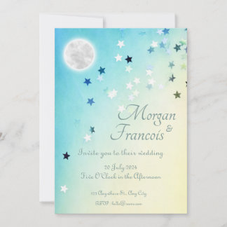 Invitation Au-dessus de la lune - Mariage étoilé