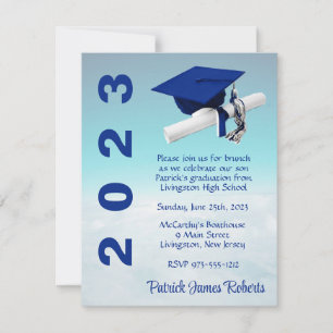 Invitation 'Au-dessus des nuages' Royal Blue & Turquoise Grad