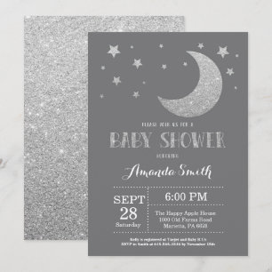 Invitation Au-dessus des parties scintillantes d'argent