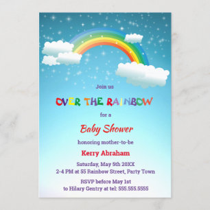 Invitation Au-dessus du Baby shower Arc-en-ciel