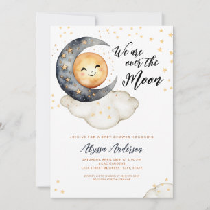 Invitation Au-dessus du Baby shower de la Lune