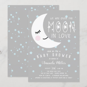 Invitation Au-Dessus Du Baby shower Du Garçon Lune