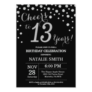 Invitations Faire Part Cartes Anniversaire 13 Ans Zazzle Ca