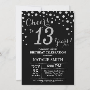 Invitation au diamant du 13e anniversaire de Black