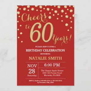 Invitation au diamant du 60e anniversaire Red and