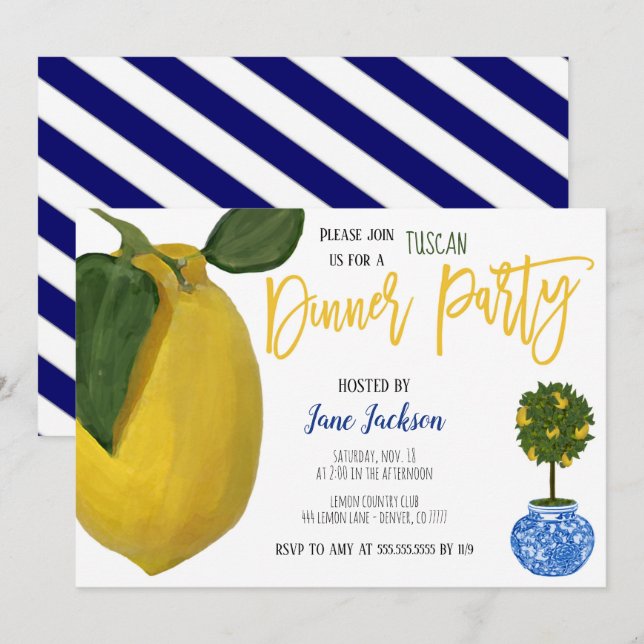 Invitation au dîner au citron (Devant / Derrière)