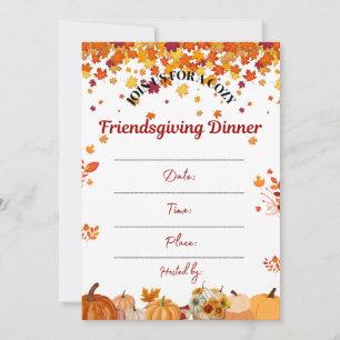 Invitation au dîner convivial de Friendsgiving d'a