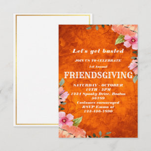 Invitation au dîner de friendsgiving à thème citro