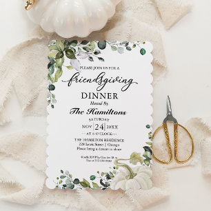 Invitation au dîner de Friendsgiving avec citrouil