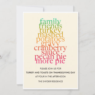 Invitation au dîner de Friendsgiving pour Thanksgi